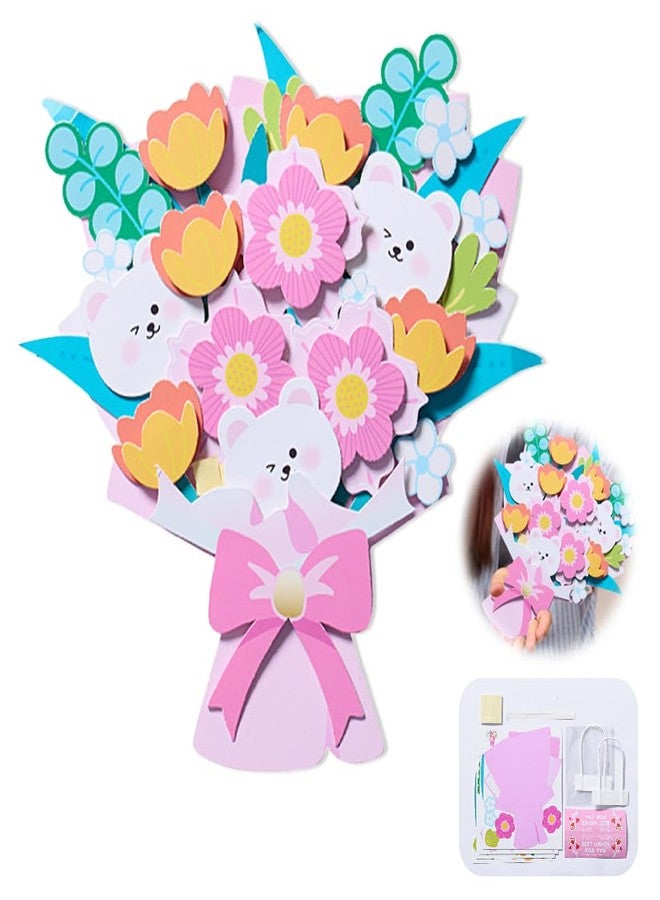OFIFO® DIY Paper Bouquet Greeting Card Kit, Handmade 3D Flower Thank You Gift Card for Birthdays, Anniversaries, Festivals, and Special Occasions, 6x8 Inch - Image 1